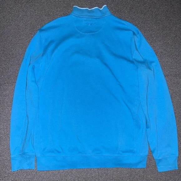 Bobby Jones Blue Quarter-Zip Pullover Sweater Large - Picture 4 of 5